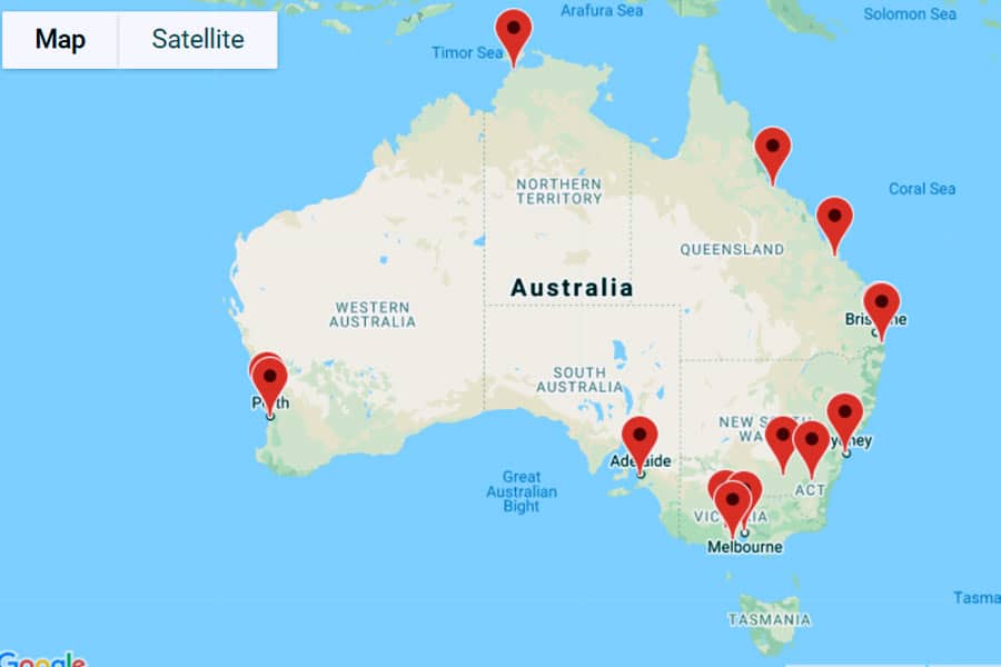 Map Of Australia Universities 88 World Maps - Gambaran